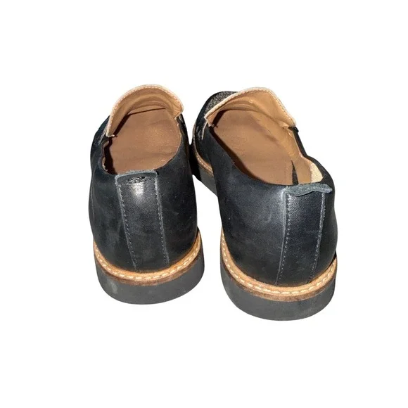 Clarks Artisan‎ Black Leather Speckled Pony Hair Loafer Flats Women's Size 7 - Picture 3 of 4